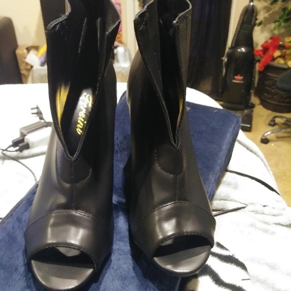 Womens Gorgeous Peeptoe Booties Black size 39 - Picture 1 of 5